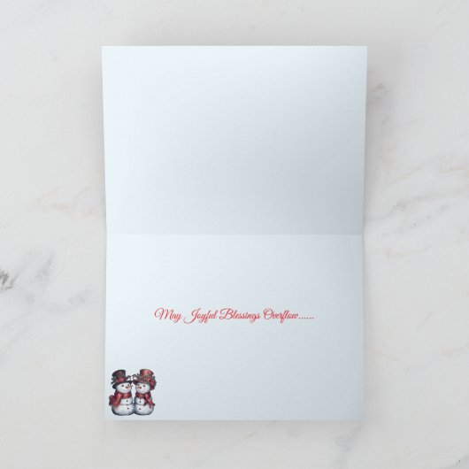 Snowy Snowman Holiday Kaart (Binnen)