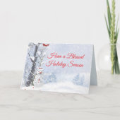 Snowy Snowman Holiday Kaart (Voorkant)