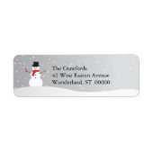Snowy Snowman retouradres label (Voorkant)