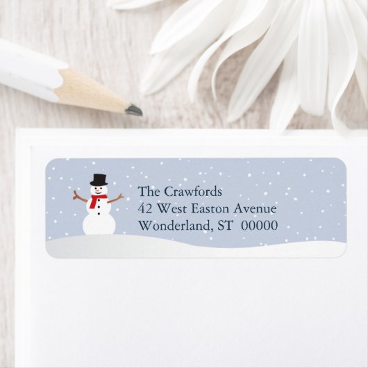 Snowy Snowman retouradres label (Insitu)