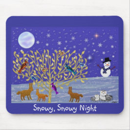 Snowy Snowy Night Mousepad Muismat