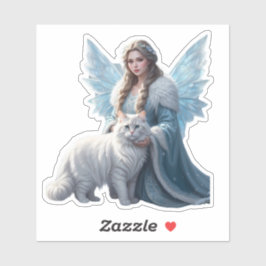 Snowy Solace - Fairy en Cat Sticker