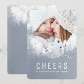 Snowy Splashes Holiday Foto Feestdagenkaart (Voorkant / Achterkant)