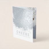 Snowy Splashes Kerst en Feestdagen Foto Folie Kaarten (Voorkant)