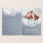 Snowy Splashes Kerst en Feestdagen Foto Folie Kaarten (Binnen)