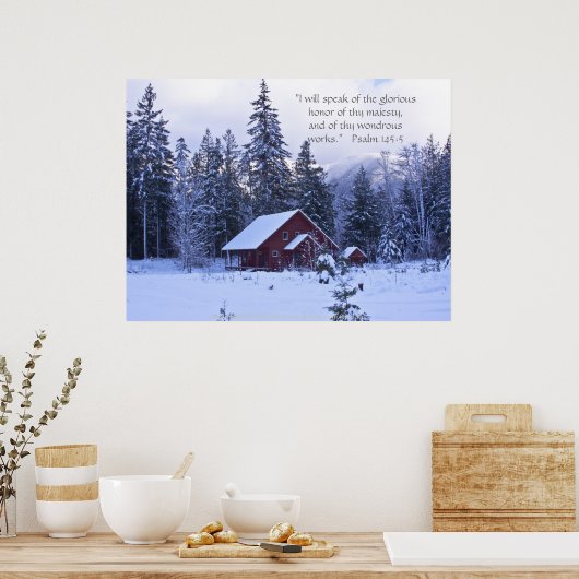 Snowy Splendor Print met Scriptversie (Keuken)