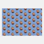 Snowy Squirrel Holding Candle Inpakpapier Vel (Voorkant 2)