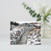 Snowy Staircase Postcard Briefkaart (Staand voorkant)