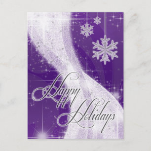 Snowy Star Ribbon (diep paars) Briefkaart