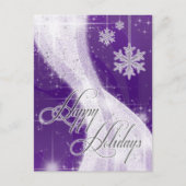 Snowy Star Ribbon (diep paars) Briefkaart (Voorkant)