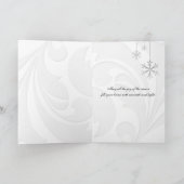 Snowy Star Ribbon (rode pepermuntstreep) Feestdagen Kaart (Binnen)