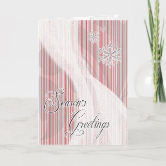 Snowy Star Ribbon (rode pepermuntstreep) Feestdagen Kaart