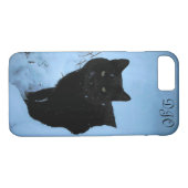 Snowy Staring Black Cat Case-Mate iPhone Case (Achterkant (Horizontaal))