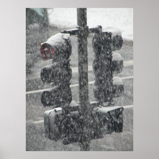 Snowy Stoplight Poster (Voorkant)