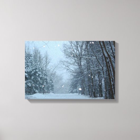 Snowy Street Canvas Afdruk (Voorkant)