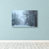 Snowy Street Canvas Afdruk (Insitu (Houten vloer))