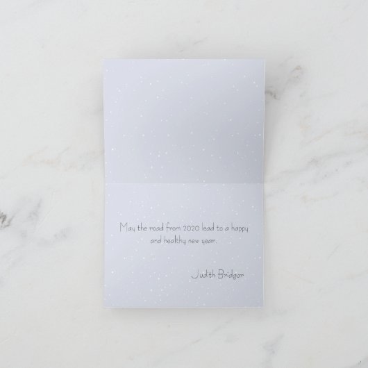 Snowy Street Pine Trees Winter Scene Kaart (Binnen)