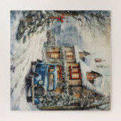  Snowy Street Scene 1930's Kerstmis Legpuzzel (Horizontaal)