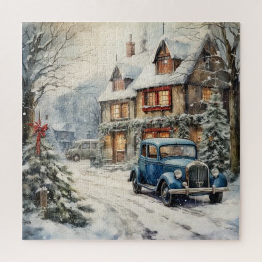  Snowy Street Scene 1930's Kerstmis Legpuzzel (Verticaal)