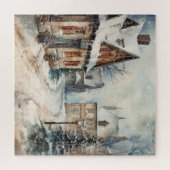 Snowy Street Scene 1930's Kerstmis Legpuzzel (Horizontaal)