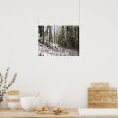 Snowy Sunlit Forest Glade Poster (Keuken)