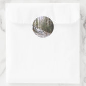 Snowy Sunlit Forest Glade Ronde Sticker (Tas)