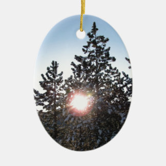 Snowy sunrise in Colorado Keramisch Ornament