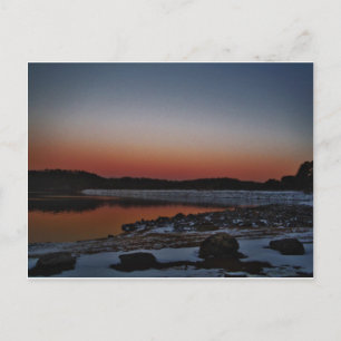 Snowy Sunset at Lake Arrowiad Briefkaart