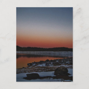 Snowy Sunset at Lake Arrowiad Briefkaart