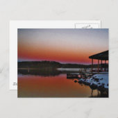 Snowy Sunset at Lake Arrowiad dock Briefkaart (Voorkant / Achterkant)