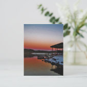Snowy Sunset at Lake Arrowiad dock Briefkaart (Staand voorkant)