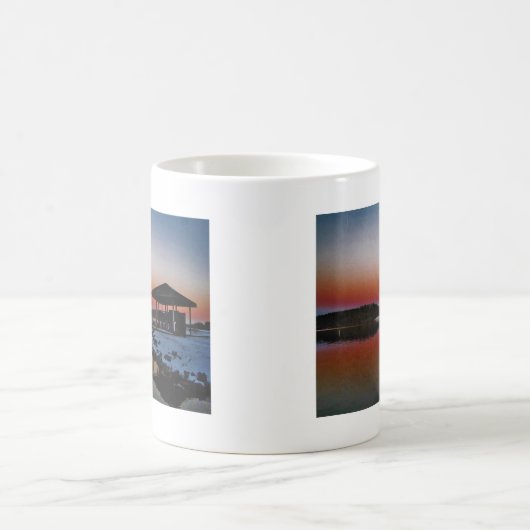 Snowy Sunset at Lake Arrowiad dock Koffiemok (Center)