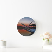 Snowy Sunset at Lake Arrowiad dock Ronde Klok (Huis)