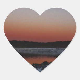 Snowy Sunset at Lake Arrowiad Hart Sticker