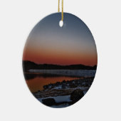Snowy Sunset at Lake Arrowiad Keramisch Ornament (Rechts)