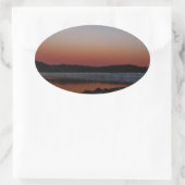 Snowy Sunset at Lake Arrowiad Ovale Sticker (Tas)