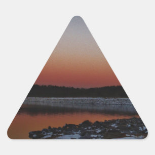 Snowy Sunset at Lake Arrowiad Sticker