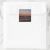 Snowy Sunset at Lake Arrowiad Vierkante Sticker (Tas)