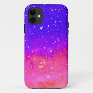 Snowy Sunset Pink Blue Yellow White Snowflakes Case-Mate iPhone Case