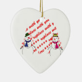 Snowy Sweethearts Foto Lijst Keramisch Ornament (Rechts)