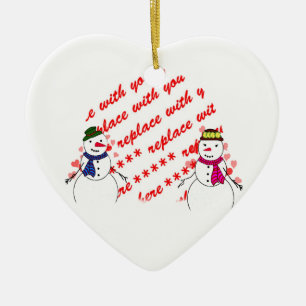 Snowy Sweethearts Foto Lijst Keramisch Ornament