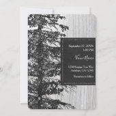 Snowy Tall Pine Tree Rustic Forest Winter Wedding Kaart (Achterkant)