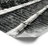 Snowy Temple Path at Night – Japanese Zen Wall Art Poster (Hoek)