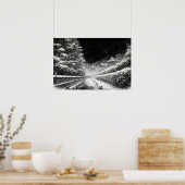 Snowy Temple Path at Night – Japanese Zen Wall Art Poster (Keuken)