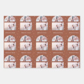 Snowy Terracotta Merriest kerstfoto Inpakpapier Vel (Voorkant)