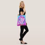 Snowy Tiger Schattige Neon Kidcore Tote Bag (Op model)