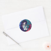 Snowy Treasures Kerstmis Fantasy Mermaid Orca Ronde Sticker (Envelop)