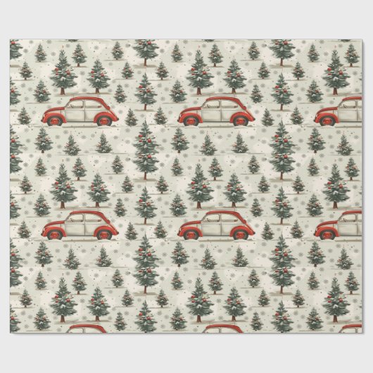 Snowy tree Christmas wrap Cadeaupapier (Vlak)