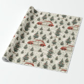 Snowy tree Christmas wrap Cadeaupapier (Uitgerold)