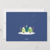 Snowy Tree Lot Night Feestdagenkaart (Achterkant)